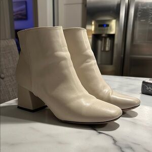 Elegant Cream Ankle Boots